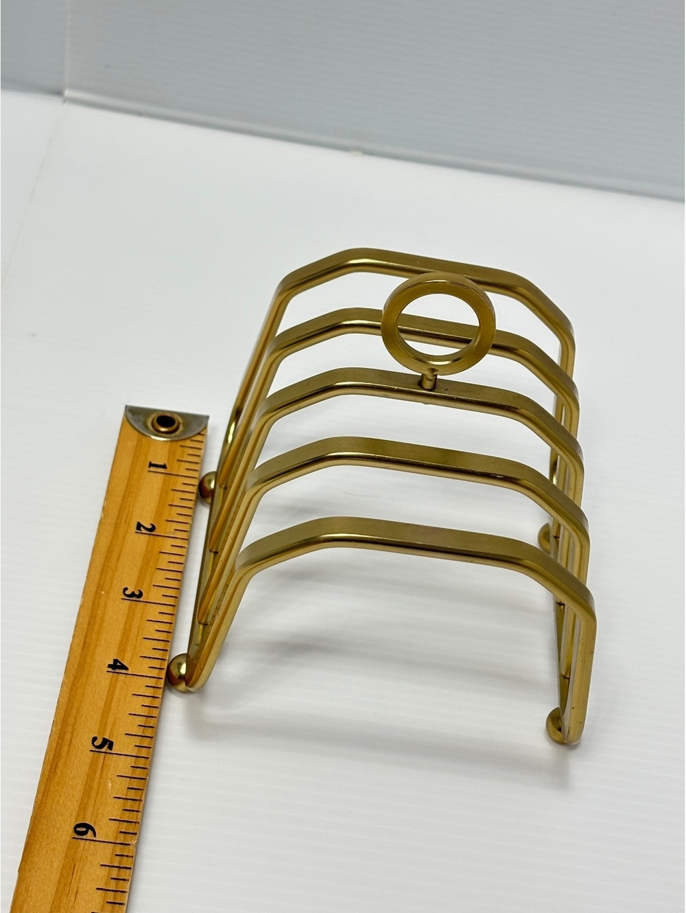 Toast Rack with Handle, 4-Slot Tableware Organizer Gold Color NEW - Picture 7 of 7